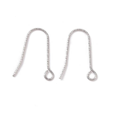 Open, corrugated hooks with eyelet, surgical steel 316L, 22 mm, 2 pcs.
