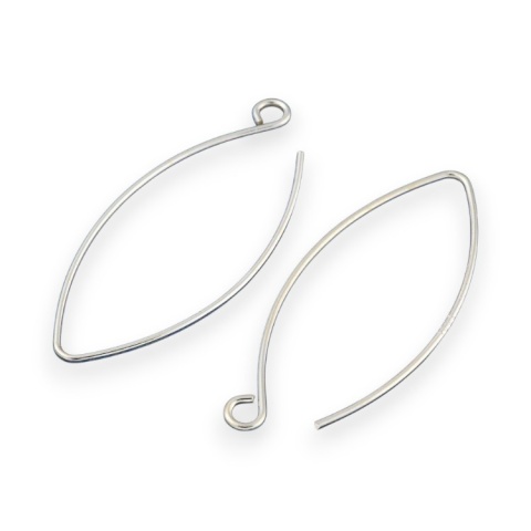 Fish hooks silver 925 30x12 mm 2 pcs