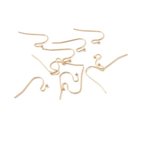 Bigle z kulką stal chirurgiczna 316L 22x12 mm 2 szt pozłacane