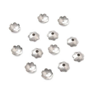 Czapeczki do koralików stal chirurgiczna 316L 6x2 mm 10 szt