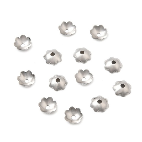 Czapeczki do koralików stal chirurgiczna 316L 6x2 mm 10 szt