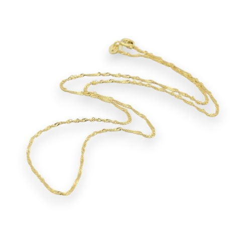 Singapore chain silver 925 1.3 mm 40 cm gold plated