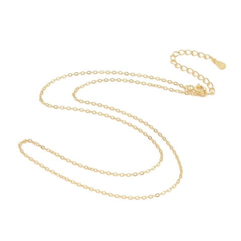 Anchor chain silver 925 1 mm 40+5 cm gold plated