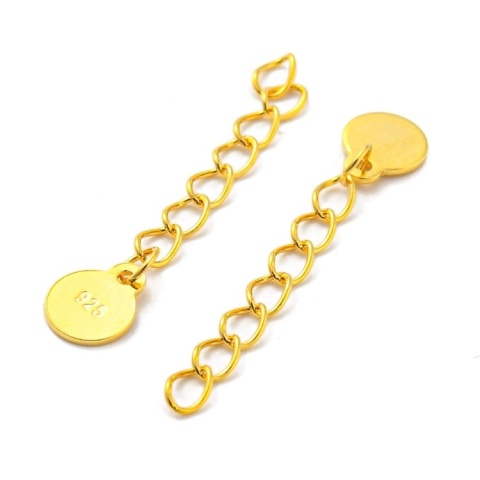 Łańcuszek przedłużka srebro 925 28 mm 1 szt pozłacany