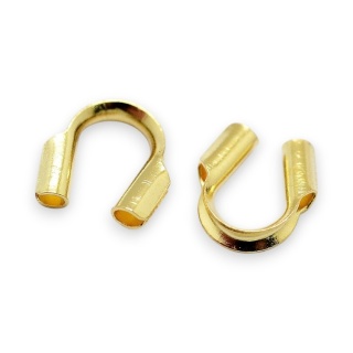 Podkówka osłonka do linki srebro 925 5x4,5 mm 2 szt pozłacana