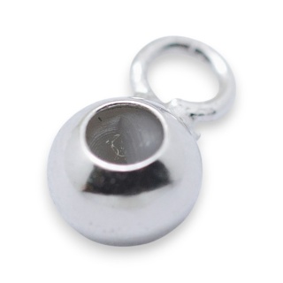 Stoper z silikonem i oczkiem srebro 925 6x4x3 mm 1 szt