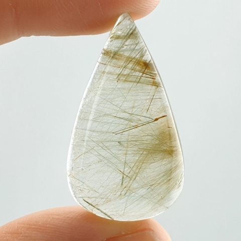 Quartz with rutile cabochon 35x19 mm no 114