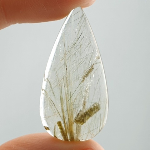 Quartz with rutile cabochon 36x18 mm no 108