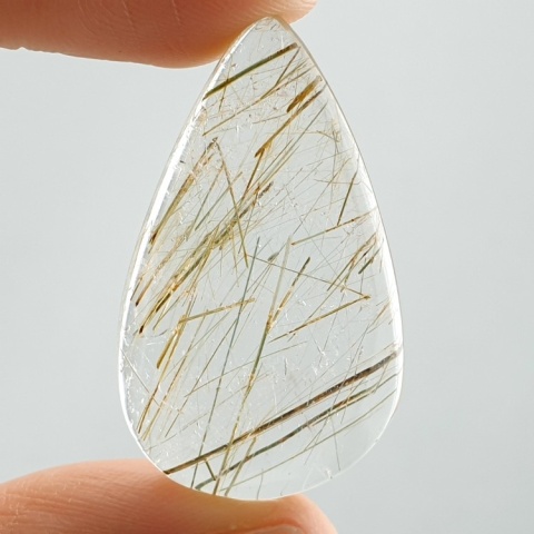 Quartz with rutile cabochon 37x22 mm no 106