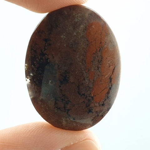 Indonesian moss agate cabochon 31x22 mm no 58