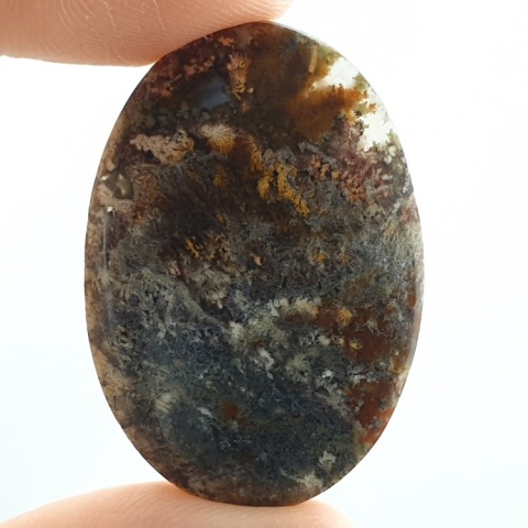 Indonesian moss agate cabochon 37x25 mm no 36