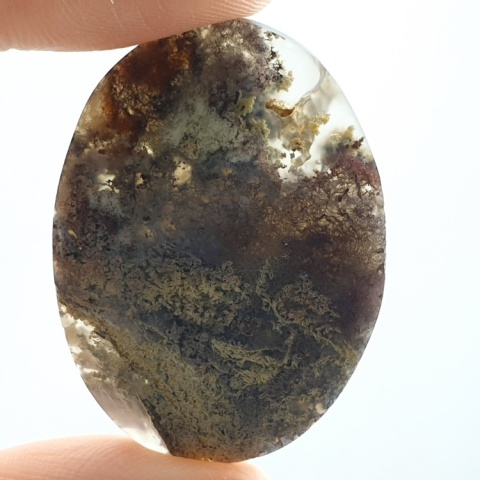 Indonesian moss agate cabochon 37x27 mm no 13