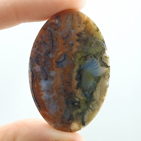 Indonesian moss agate cabochon 45x29 mm no 3