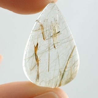 Quartz with rutile cabochon 25x17 mm no 156