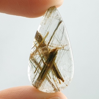 Kwarc z rutylem kaboszon 31x16 mm nr 172