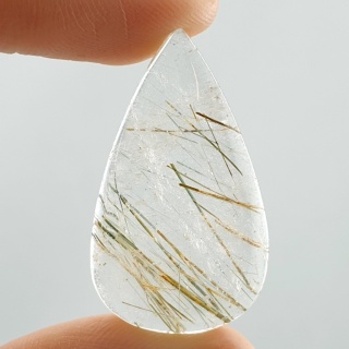 Kwarc z rutylem kaboszon 33x19 mm nr 134