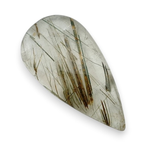 Quartz with rutile cabochon 34x18 mm no 124