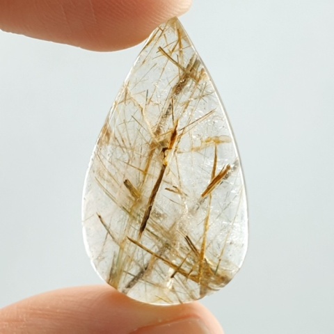 Quartz with rutile cabochon 36x20 mm no 116