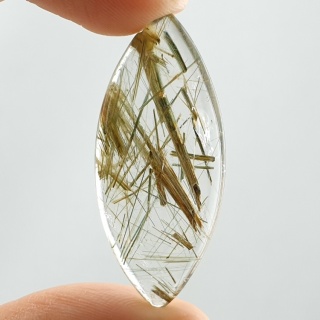 Kwarc z rutylem kaboszon 43x18 mm nr 123