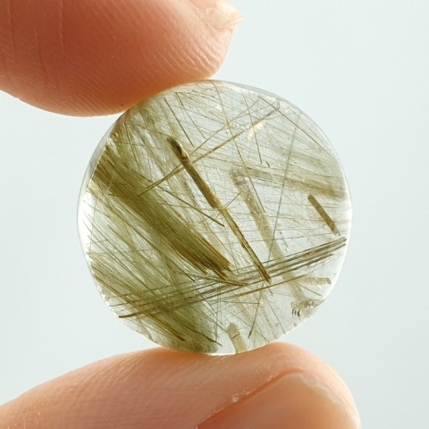 Quartz with rutile cabochon fi 18x mm no 162