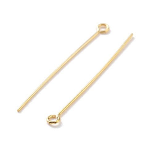 Eye pins silver 925 25x0.5 mm 4 pcs gold plated