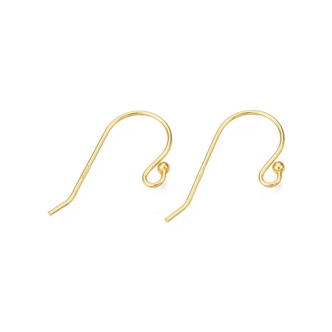 Earwires with ball silver 925 20x11 mm gold-plated 2