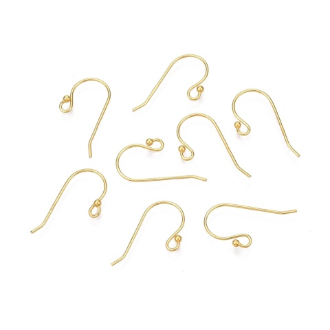Earwires with ball silver 925 20x11 mm gold-plated 2