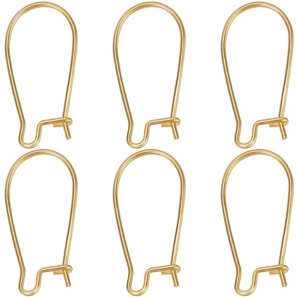 Closed hooks silver 925 20x10 mm 2 pcs gold plated