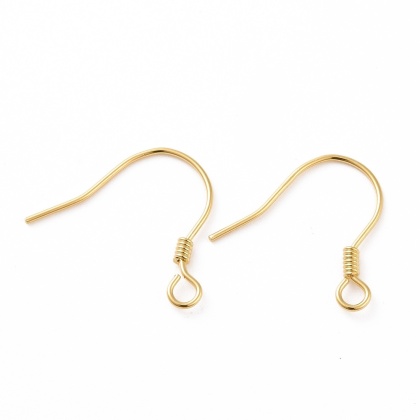 Earwires with spring silver 925 14.5x15 mm 2 pieces gold-plated