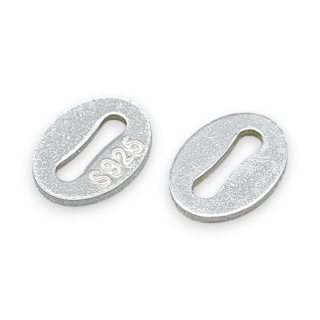 Connector with engraving silver 925 5.5x4 mm 2 pcs