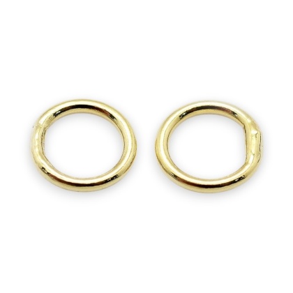 Soldered link silver 925 5x0.7 mm 4 pcs gold plated