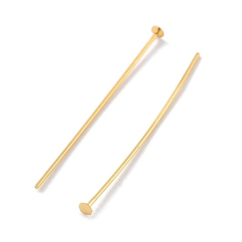 Nail pins silver 925 25x0.7 mm 4 pcs gold plated