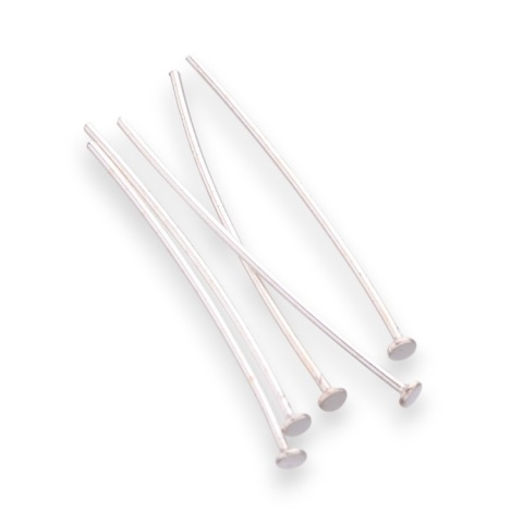 Nail pins silver 925 15x0.6 mm 4 pcs