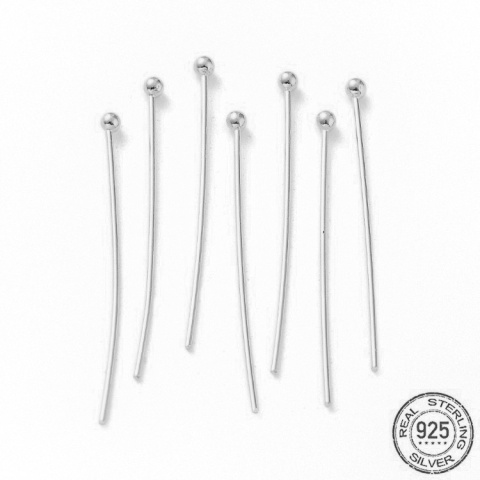 Szpilki z kulką srebro 925 20x0,7 mm 4 szt