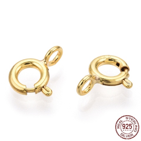 925 silver federing clasp 5.5 mm 1 pc gold plated