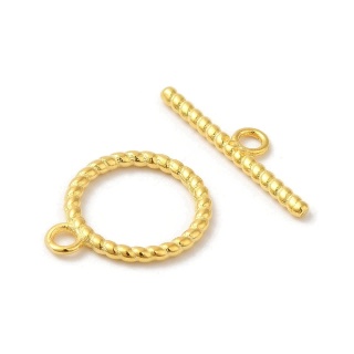 Decorative toggle clasp silver 925 10 mm gold-plated 1