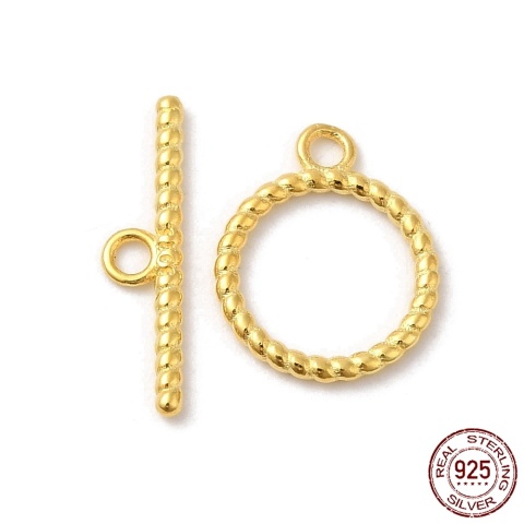 Zapięcie toggle ozdobne srebro 925 10 mm 1 szt pozłacane