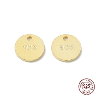 Round pendant silver 925 6 mm 1 pc gold plated