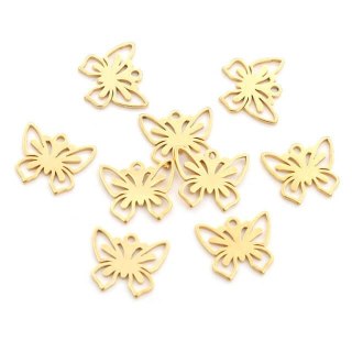 Zawieszka motyl stal szlachetna12x10 mm 1szt kolor złoty