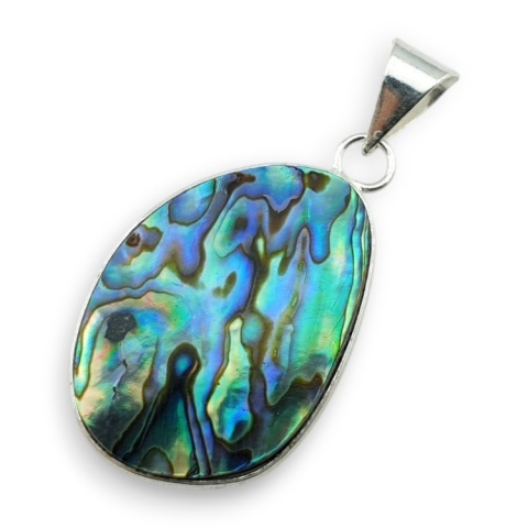 Paua abalone pendant 30x22 mm no 256