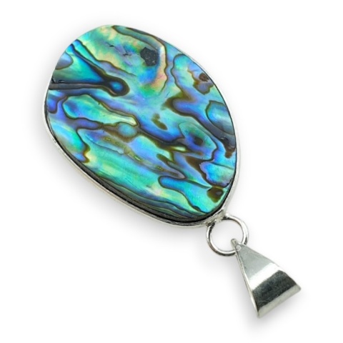 Paua abalone pendant 30x22 mm no 256