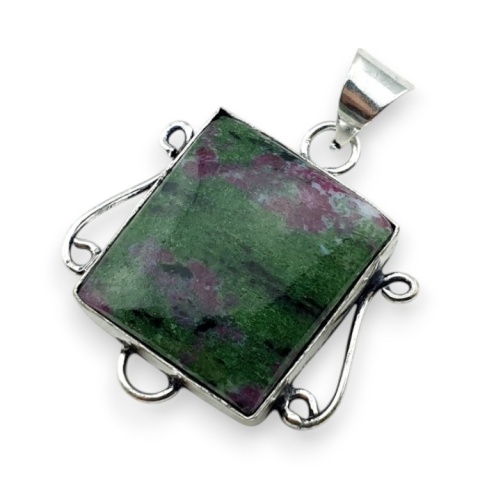 Rubin w zoisycie zawieszka 24x22 mm nr 28