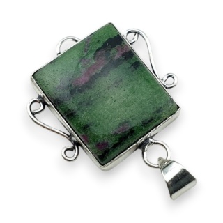 Rubin w zoisycie zawieszka 26x22 mm nr 56