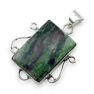 Rubin w zoisycie zawieszka 27x19 mm nr 23