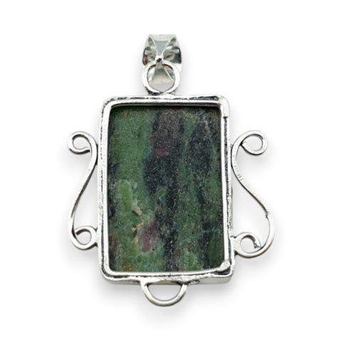 Rubin w zoisycie zawieszka 27x19 mm nr 23