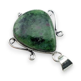 Rubin w zoisycie zawieszka 27x23 mm nr 30