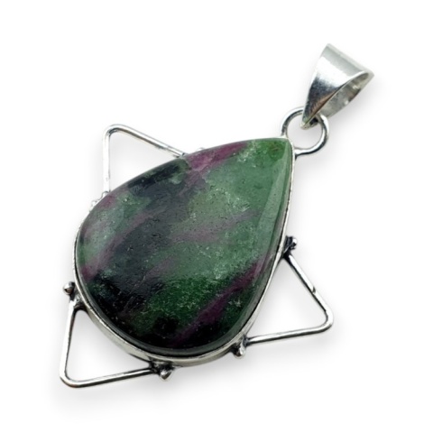 Ruby in zoisite pendant 29x22 mm no 64
