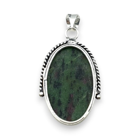 Rubin w zoisycie zawieszka 34x21 mm nr 65