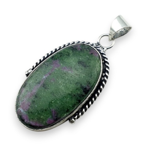Ruby in zoisite pendant 36x21 mm no 45