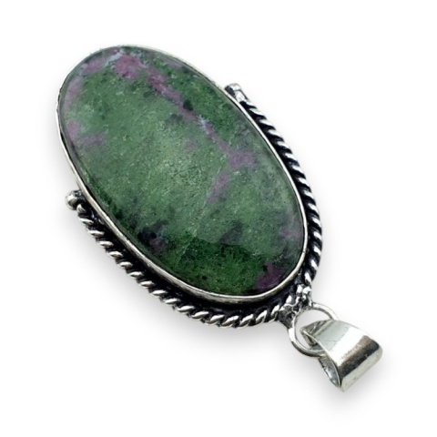 Ruby in zoisite pendant 36x21 mm no 45